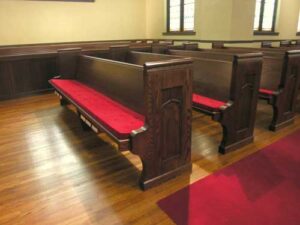 Red pew cushions